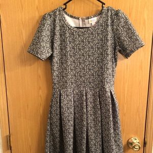 LuLaRoe gray and white Amelia dress.